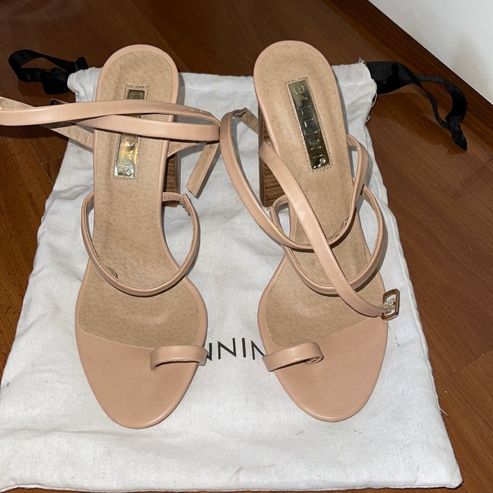 Nude Billini Heel | Wrap Around Ankle | Size 8